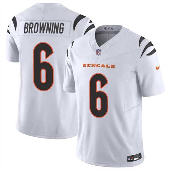 Men & Women & Youth Cincinnati Bengals #6 Jake Browning White 2023 F.U.S.E. Vapor Untouchable Limited Football Stitched Jersey